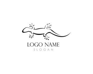 Obraz premium Lizard vector illustration logo template 