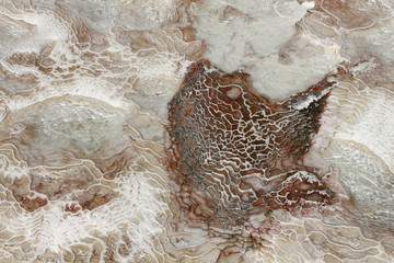 Obraz premium Geothermal sources and limestone deposits on the hillsides