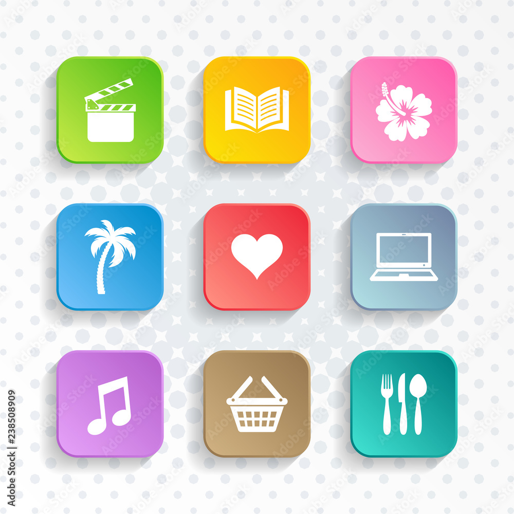 Canvas Prints modern vector universal leisure web and mobile icons