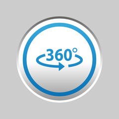 Angle 360 Degrees Sticker - Silver Blue Metallic Vector Illustration - Isolated On Gray Background