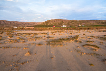 View on Breidavik from beach, westfjords of iceland