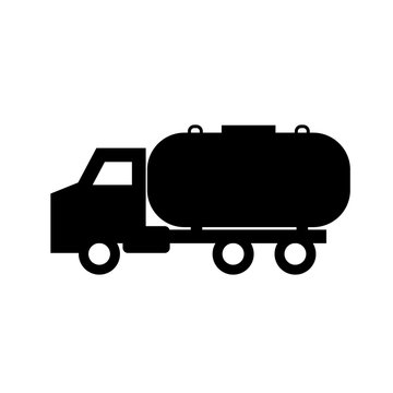 Septic tank truck silhouette icon. Clipart image isolated on white background