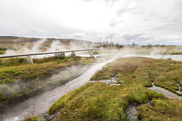 Deildartunguhver hot nature steams in iceland