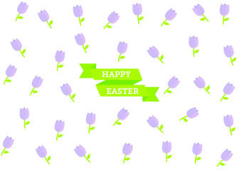 Happy Easter Tulip Pattern Set. Vector illustration 