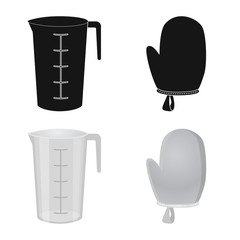 Vector illustration of kitchen and cook icon. Set of kitchen and appliance vector icon for stock.