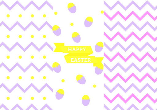 Happy Easter Eggs Pattern Set. Vector illustration