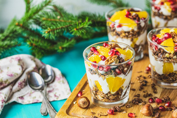Delicious healthy holiday breakfast concept.