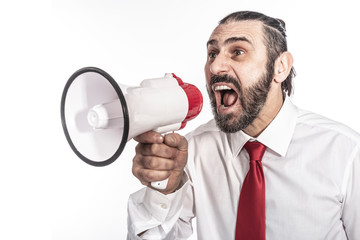businessman with megaphone
