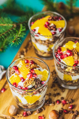 Delicious healthy holiday breakfast concept.