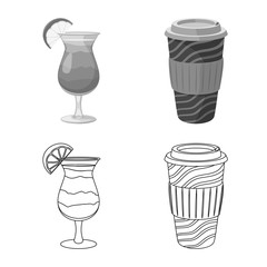 Vector design of drink and bar symbol. Set of drink and party stock symbol for web.