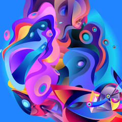 Vector illustration Abstract background with 3d colorful fluid. Trendy Colorful Background Design Illustration.