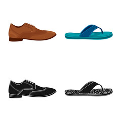 Naklejka premium Vector illustration of shoe and footwear logo. Collection of shoe and foot stock vector illustration.