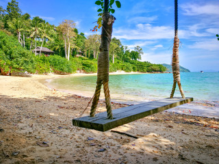 Relax on swing at the beach , Koh Yao Noi , Thailand