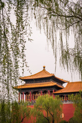 Fototapeta premium Chinese temple big roof of the forbidden City building 