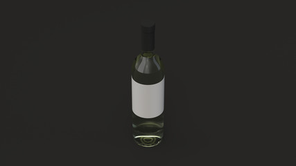 Mockup for bottle of white wine with blank label