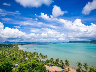 Bird eye view of bay in Koh Yao Yai , look from view point , here is the paradise island