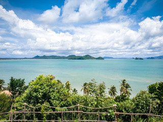 Bird eye view of bay in Koh Yao Yai , look from view point , here is the paradise island
