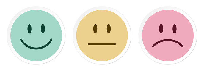 3 Mood Faces Emotion Retro
