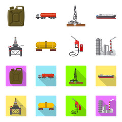 Vector design of oil and gas symbol. Collection of oil and petrol vector icon for stock.