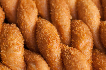 Chinese traditional street breakfast food,bread twist  (mahua)