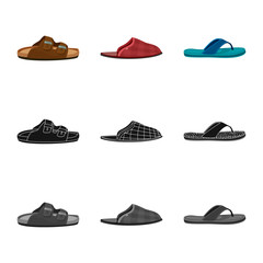 Vector design of shoe and footwear logo. Set of shoe and foot stock vector illustration.