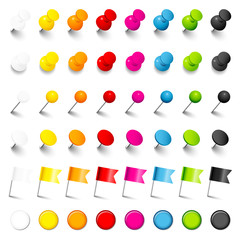 6 Types Of Pins, Needles, Flags & Magnets Set 8 Colors