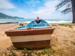 Gondola on beach at Nai Yang beach , Phuket