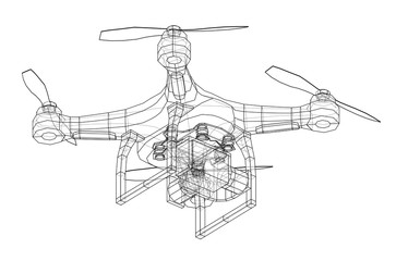 Drone concept. Vector rendering of 3d