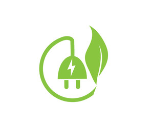 Green Plug Power. Eco energy concept icon - 238521541