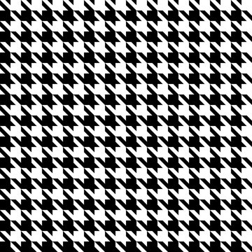 Houndstooth seamless pattern. Black and white vector abstract background.
