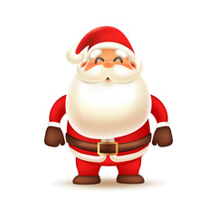 Cute Santa Claus. Vector Illustration of Santa Claus on white background. Isolated