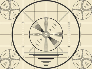 Vintage tv test screen pattern for television calibration. © o_a