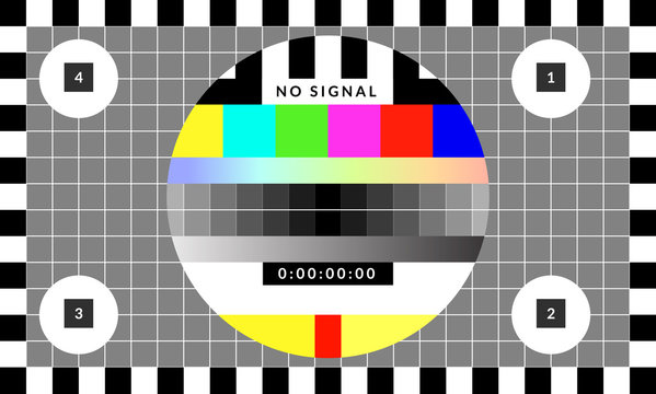 Retro test chip chart pattern that was used for tv calibration.