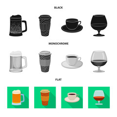 Vector design of drink and bar icon. Set of drink and party vector icon for stock.