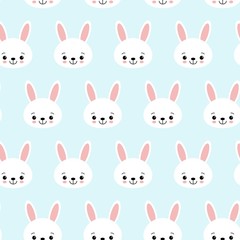Seamless pattern with cartoon bunnies for kids. Abstract art print. background with cute animals. Vector illustration