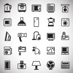 Home appliance icons set on white background for graphic and web design, Modern simple vector sign. Internet concept. Trendy symbol for website design web button or mobile app