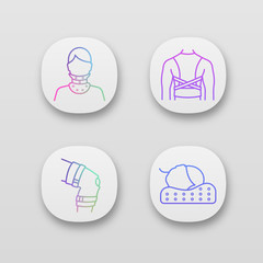 Trauma treatment app icons set