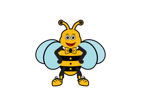 Bee mascot vector Illustration