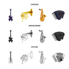 Fototapeta premium Isolated object of music and tune icon. Set of music and tool stock symbol for web.