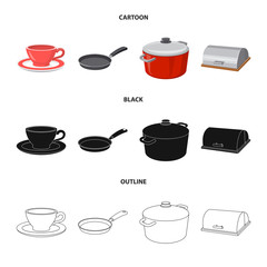 Isolated object of kitchen and cook symbol. Set of kitchen and appliance vector icon for stock.