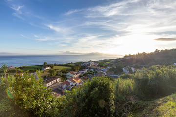 Beautiful sunset on the island of Sao Miguel.