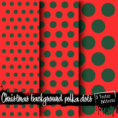 Set of Christmas polka dot backgrounds