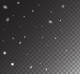 Winter Snowfall Ice Texture Vector Transparent Background. Realistic Snow Confetti Falling Down, Isolated Snowflake Scatter. Random Moving Realistic Snow Confetti, Christmas New Year Frost Decoration.