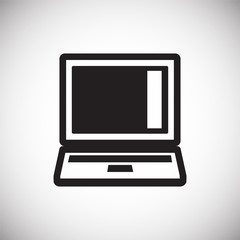 Laptop icon on white background for graphic and web design, Modern simple vector sign. Internet concept. Trendy symbol for website design web button or mobile app