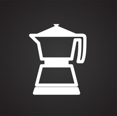 Mocca icon on black background for graphic and web design, Modern simple vector sign. Internet concept. Trendy symbol for website design web button or mobile app