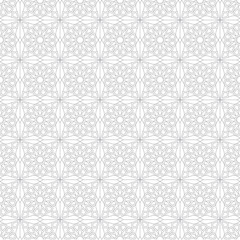 Materiał do szycia Islamic geometric moroccan seamless pattern. Traditional arabic ornament. Cultural heritage of the Middle East. Linear pattern on a white background.1