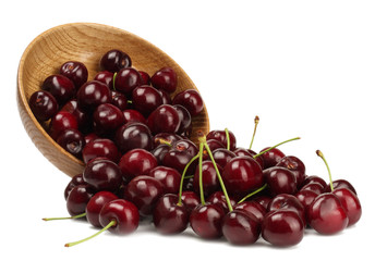 Cherries in Cup isolated on white background