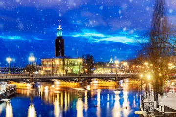 Fotobehang winter view of Stockholm .Sweden © dimbar76