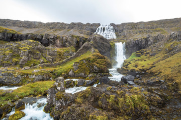 Obraz premium Dynjandi waterfall landscape, west fjords, Iceland