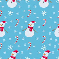 Christmas pattern snowman